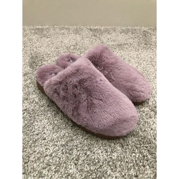 Koolaburra by UGG Pomi Scuff Fuzzy Slipper Women’s Size 6 Elderberry - Picture 1 of 6